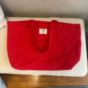Sezane red corduroy tote